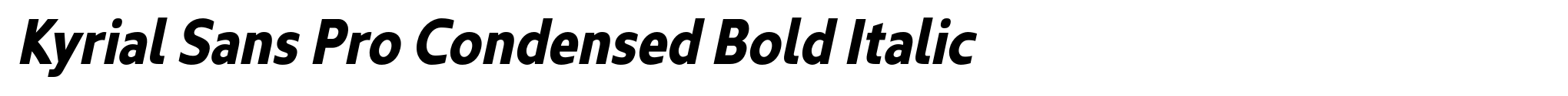 Kyrial Sans Pro Condensed Bold Italic image